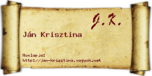 Ján Krisztina névjegykártya